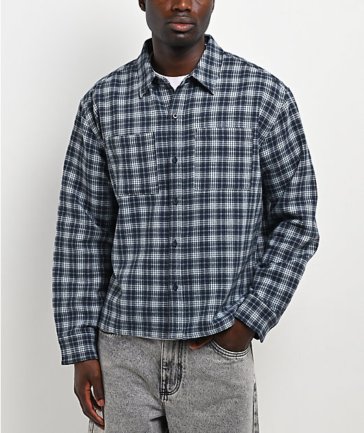 Empyre Boxy Blue Flannel Shirt
