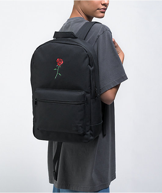 Empyre Brenda Embroidered Rose Black Backpack