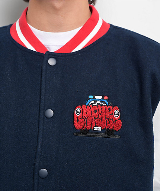Empyre Brick Navy & White Varsity Jacket | Zumiez