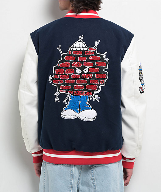 Empyre Brick Navy & White Varsity Jacket | Zumiez