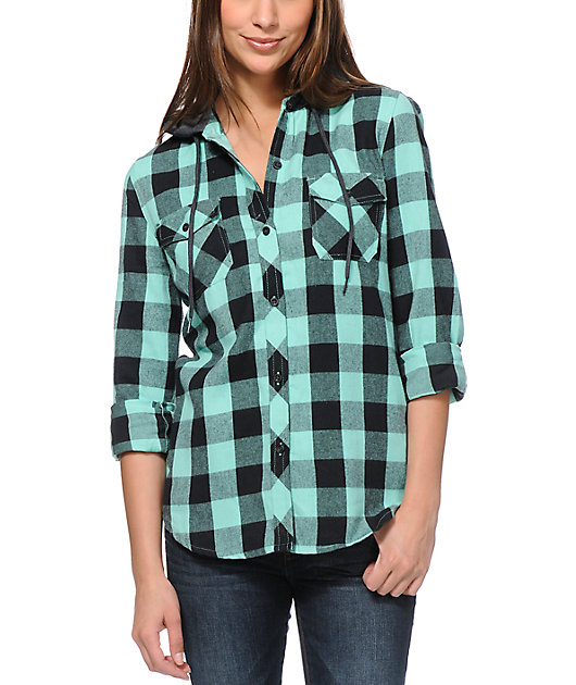 mint plaid shirt