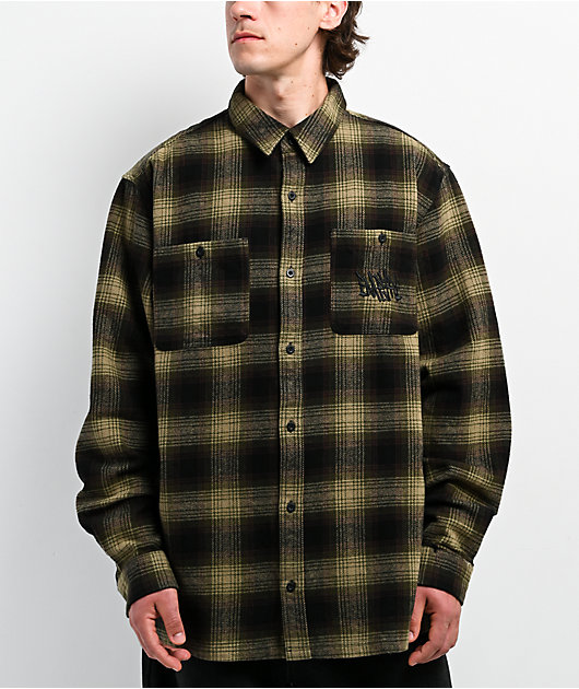 Empyre Browser Black & Green Plaid Flannel Shirt | Zumiez
