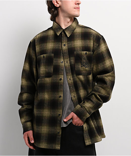 Empyre Browser Black & Green Plaid Flannel Shirt | Zumiez