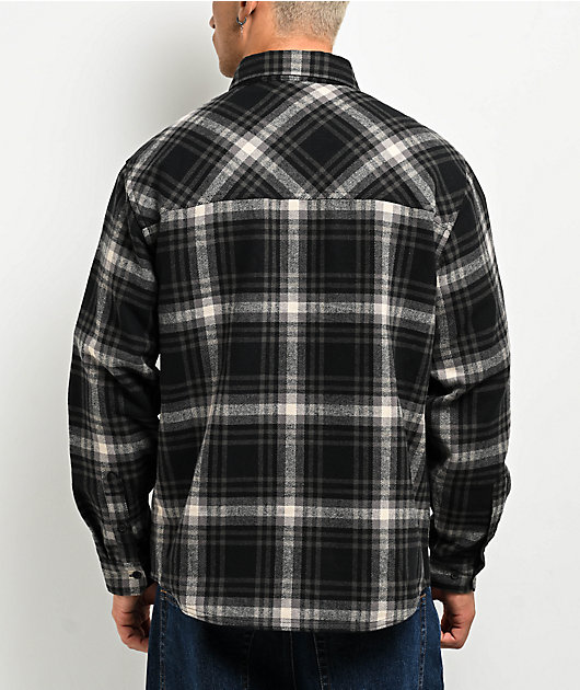 Empyre Browser Black & Grey Plaid Flannel Shirt | Zumiez