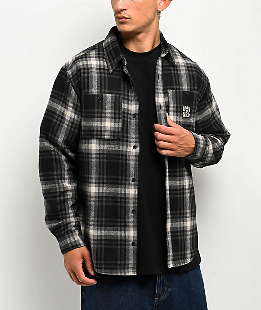 Empyre Browser Black & Grey Plaid Flannel Shirt | Zumiez