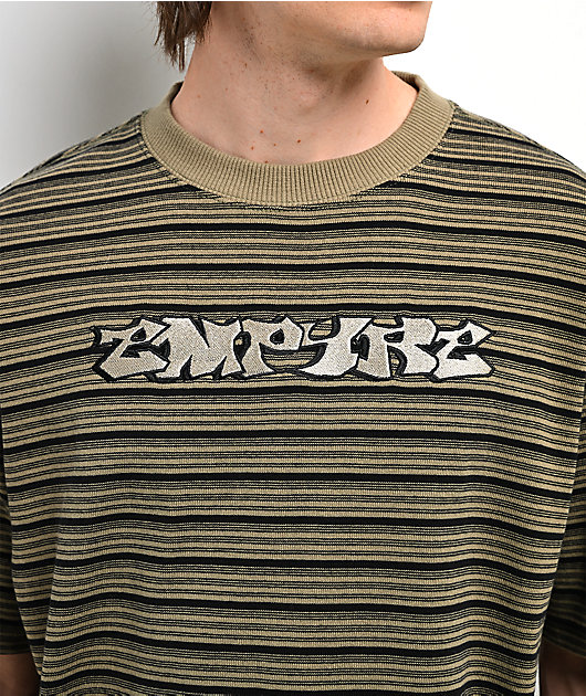 Empyre Bulletproof Green Stripe Knit T-Shirt