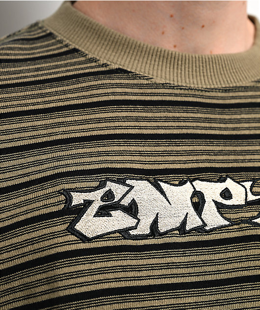 Empyre Bulletproof Green Stripe Knit T-Shirt