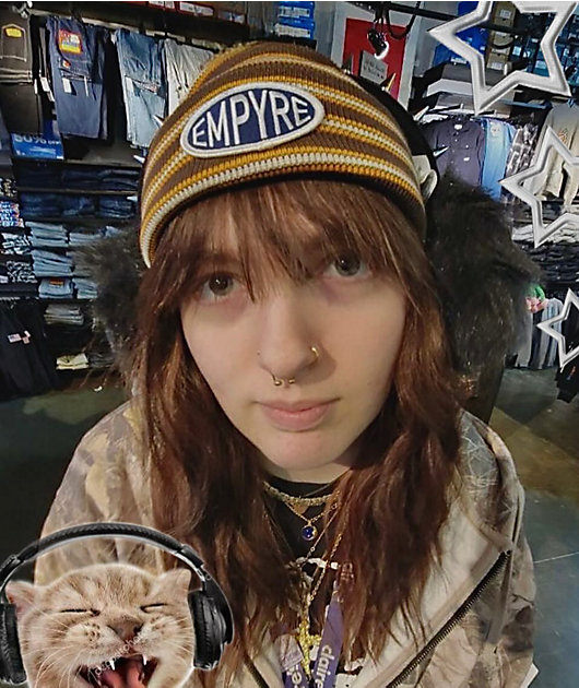 Empyre Burner Workwear Brown Stripe Beanie