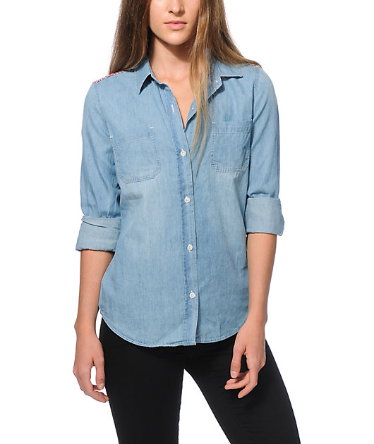 jacquard denim shirt