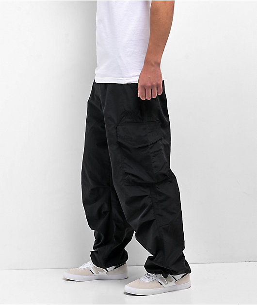black cargo pants men fashion sports casual pants elastic waist straight  leg loose pants - Walmart.com