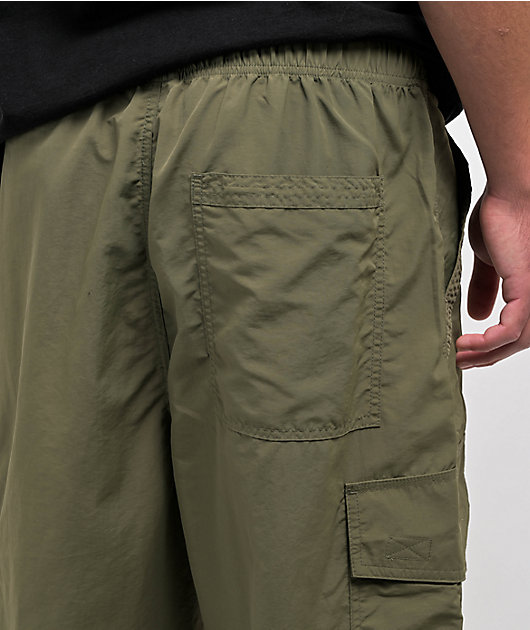 One shoulder Olive Green Parachute Cargo Co-ord –