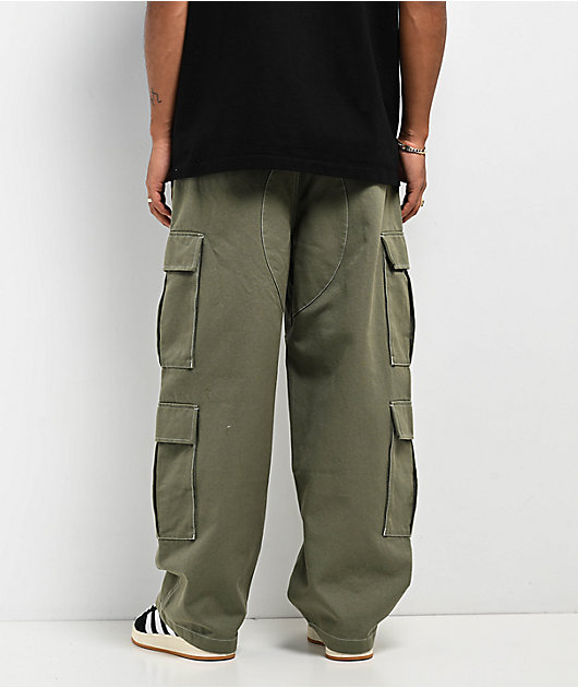 Empyre Canvas Deep Lichen Ultra Loose Double Cargo Pants