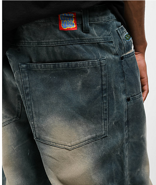 Empyre Canvas Double Knee Blue Dirt Wash Jeans