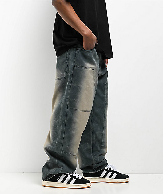Empyre Canvas Double Knee Blue Dirt Wash Jeans | Zumiez
