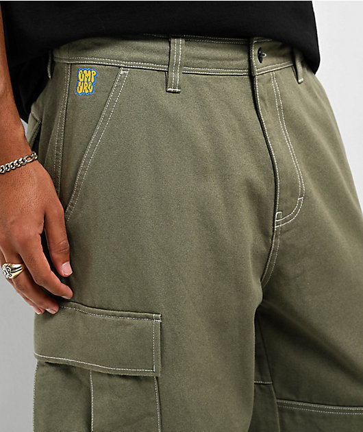 Empyre Canvas Green Ultra Loose Double Cargo Pants