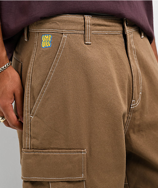 Empyre Canvas Khaki Ultra Loose Double Cargo Pants | Zumiez