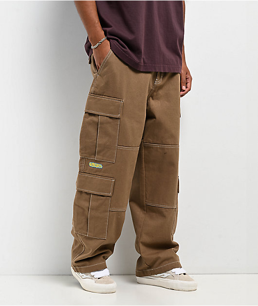 Empyre Canvas Khaki Ultra Loose Double Cargo Pants | Zumiez