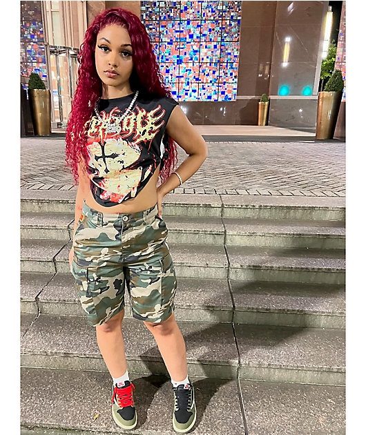 Empyre Cargo Loose Fit Camo Skate Shorts