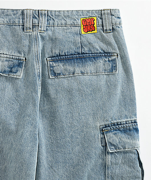 Empyre Cargo Loose Fit Light Blue Denim Skate Shorts
