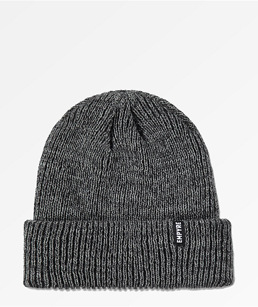 Empyre Carter Marled Heather Grey & Black Fold Beanie