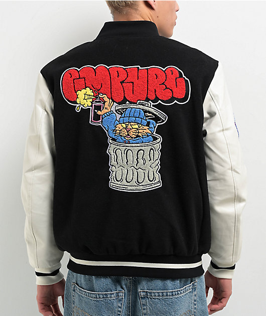 Empyre Cat A Tat Black Cream Varsity Jacket Zumiez