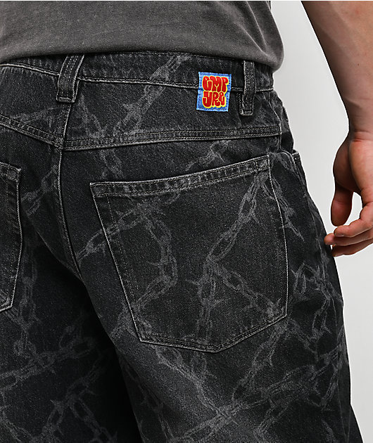 Empyre Chains Grey Wash Ultra Wide Skate Jeans