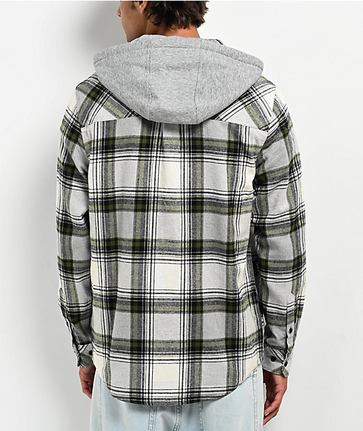 Empyre Chancer Green Hooded Flannel Zip Shirt | Zumiez