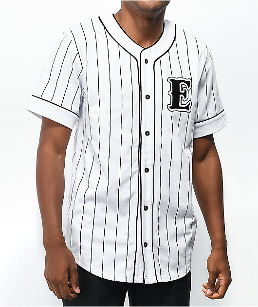 Fubu - Varsity Pinstriped Baseball Jersey offwhite