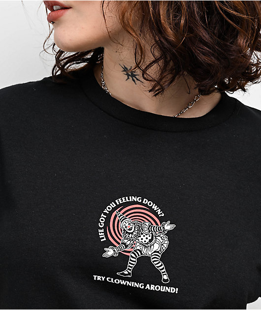 Empyre Clownin Around Black Crop T-Shirt