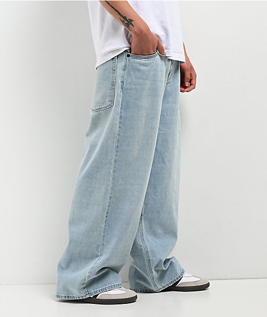 Empyre Colby Light Blue Wash Ultra Wide Denim Skate Jeans