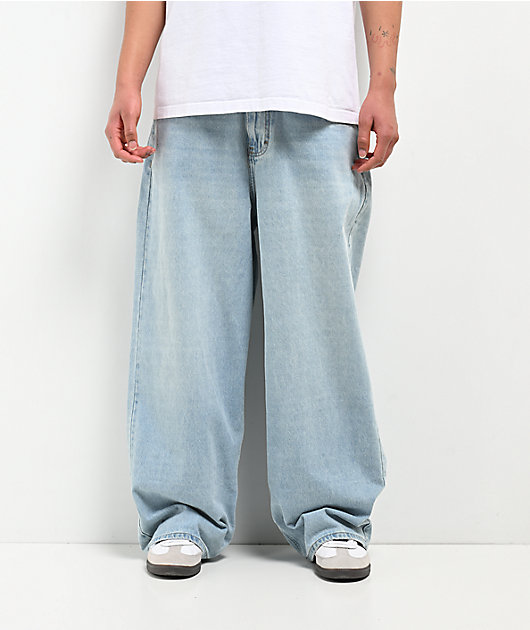 Empyre Colby Light Blue Wash Ultra Wide Denim Skate Jeans | Zumiez