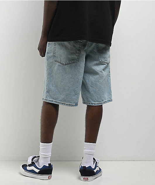 Empyre Colby Loose Fit Light Blue Denim Skate Shorts