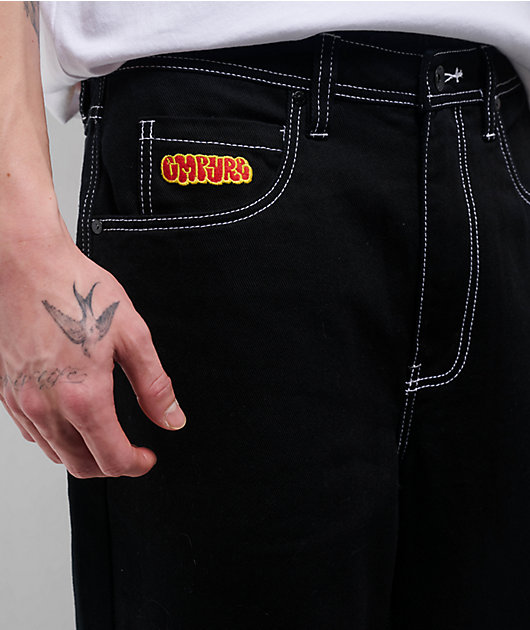 Empyre Contrast Black Loose Fit Skate Jeans