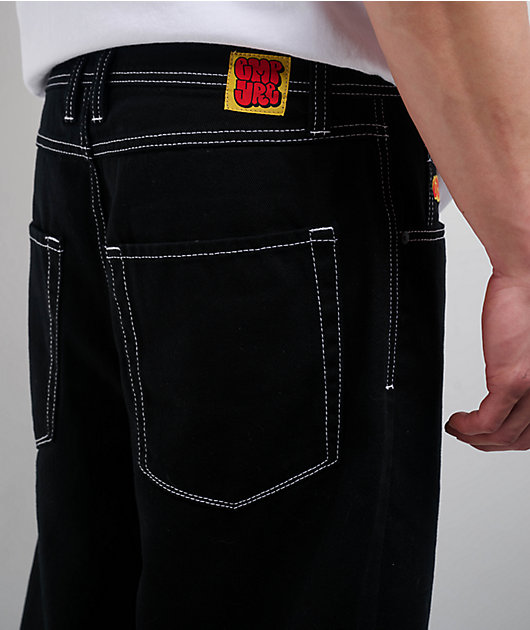 Empyre Contrast Black Loose Fit Skate Jeans