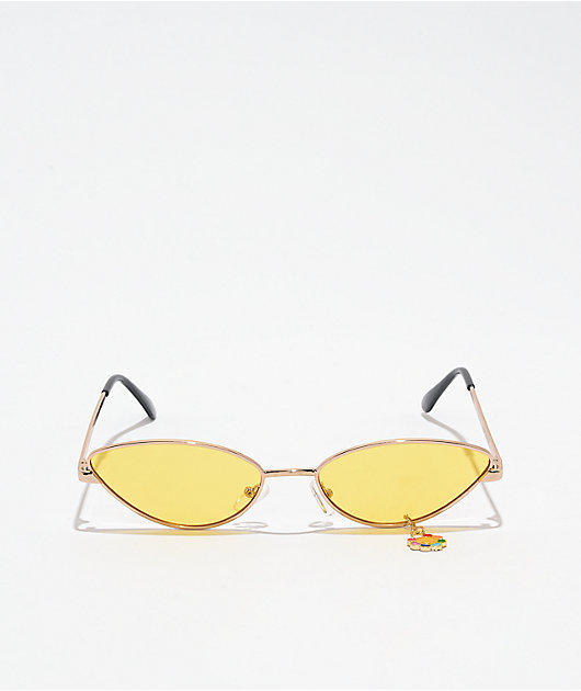Empyre Cool Cat lentes de sol amarillos con flores