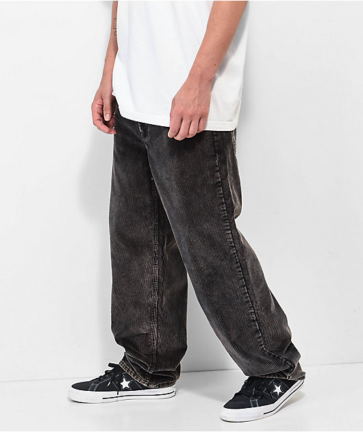 Empyre Corduroy Black Wash Loose Fit Skate Pants | Zumiez