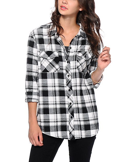 black white flannel shirt womens