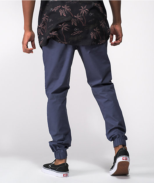 Empyre Creager Stretch Elastic Waist Blue Jogger Pants
