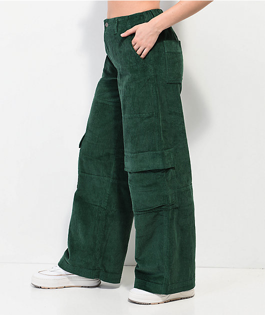 Kapital Wallaby cargo pants in green corduroy