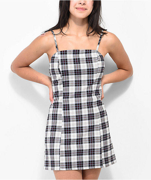 Black plaid 2025 mini dress