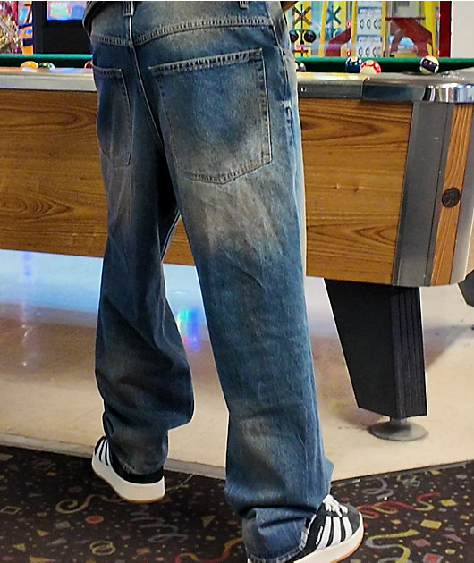 Empyre Dirty Wash Blue Ultra Loose Skate Jeans