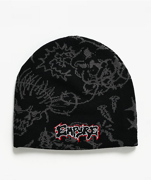 Empyre Doodle Black Skully Beanie