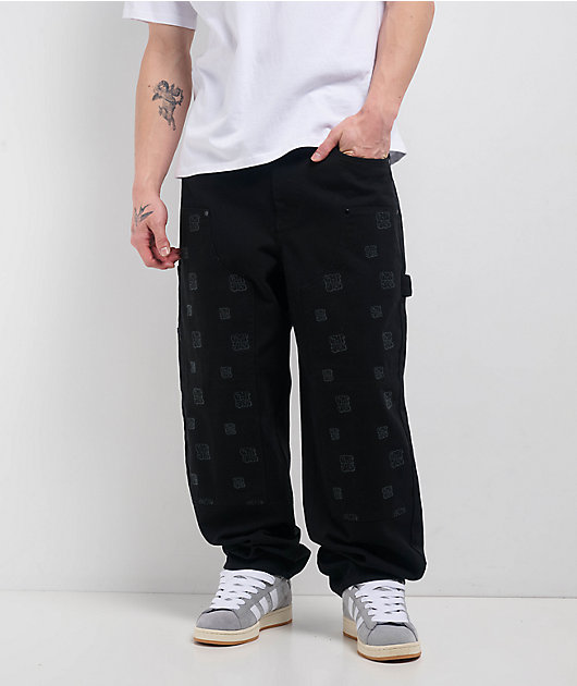 Empyre Double Knee Black Loose Fit Canvas Carpenter Skate Pants