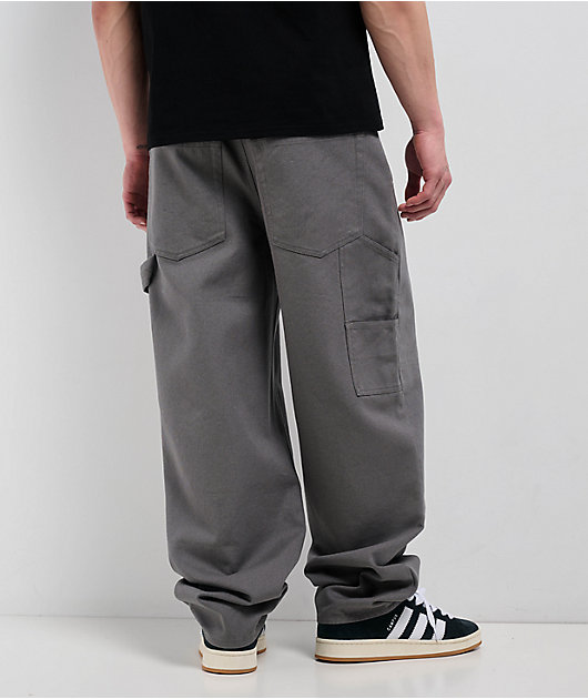 Empyre Double Knee Grey Loose Fit Canvas Carpenter Skate Pants 