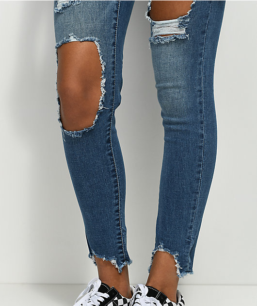 Empyre Drea High-Rise Ripped Med Wash Jeggings