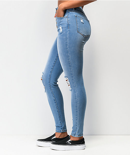 Empyre Drea jeggings de lavado claro y cintura alta