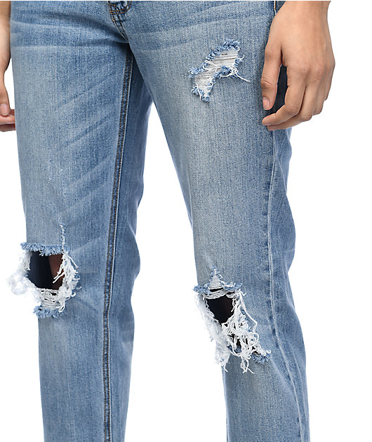 Empyre Easton Destroyed Boyfriend Medium Wash Jeans