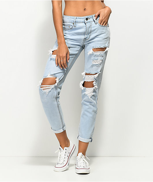 Empyre Easton Distressed Light Vintage Wash Boyfriend Jeans | Zumiez