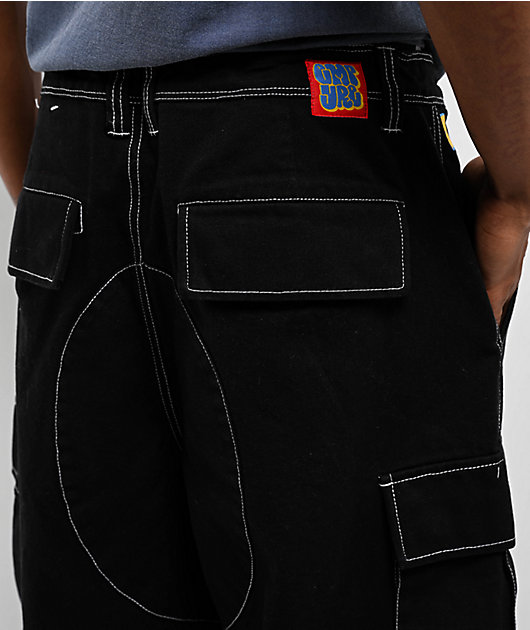 Empyre Easy Now Black Double Cargo Canvas Ultra Loose Skate Pants