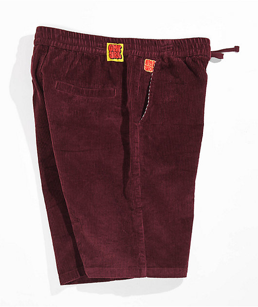 Empyre Elastic Waist Burgundy Corduroy Skate Shorts